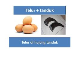 Bagai telur di ujung tanduk. Latihan Peribahasa Bergambar Pt3