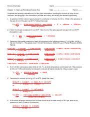 For exercises, you can reveal the answers first (submit worksheet) and print the page to have the exercise and the answers. Gas Laws Worksheet Iii Answer Key 11 12 Pdf Honors Chemistry Name Chapter 11 Gas Law Worksheet Answer Key Date Period Complete The Following Course Hero