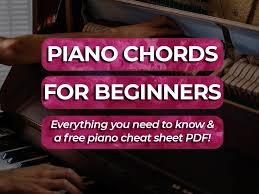 Jazz pop & blues · easy follow along · easy online lessons Piano Chords For Beginners Free Piano Chord Cheat Sheet