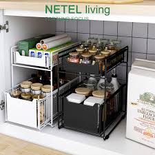 4.4 out of 5 stars. Netel Under Sink Rack Kitchen Shelf Storage Spice Organzier Kitchen Cabinet Drawer Home Multipurpose Organiser Shopee Singapore