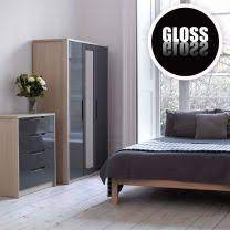 The modern bedroom set is designed with headboards equipped with led lights to give you a bright and classy ambience. Modern Grey Gloss Bedroom Furniture Novocom Top