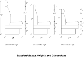 Banquette seating is a fixed type of seating which incorporates a bench so is commonly known as bench seating or fixed seating. Standard Bench Heights Amp Dimensions Banquettes Seating Restaurant Booth Seating Banquette Restaurant Seating