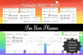 2021 calendar monthly printable download from january to december. 2021 2025 5year Monthly Calendar Planner Grafik Von Artprintables Designs Creative Fabrica