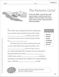 The Panama Canal Quick Cloze Passage Grades 4 6 Printables Cloze Passages Panama Canal Printable Lesson Plans