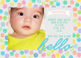 THE DOROTHY- Watercolor polka dots baby or birth announcements