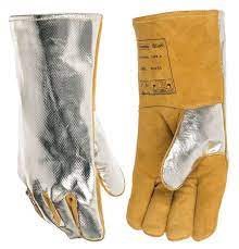 High Heat Resistant Aluminized Pfr Rayon Welding Glove Tig Mig Safety Glove Cow Split Leather Work Glove Affi Welding Gloves Leather Work Gloves Safety Gloves