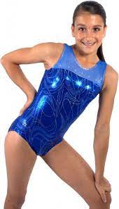 Hot new gymnastic leo styles by gk, alpha factor, motionwear, under armour, snowflake, ace, dreamlight, adidas and more. Girls Blue Shiny Leotard Girls Gymnastics Leotards Gymnastics Wear Gymnastics Leotards