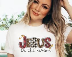 Jesus is the Reason Shirt, Leopard Jesus Shirts, Christmas Tee, Cheetah  Print, Womens Christian Tees, Christmas Faith Shirts for Women