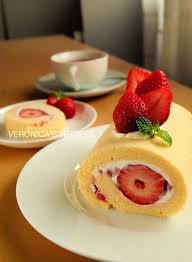 veronica s recipes 士多啤梨蛋糕卷 內附食譜 strawberry roll cake cake roll baking