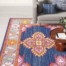 Bungalow Rose Arteaga Navy Grayy Area Rug Rug Size Rectangle 5 3 X 7 3 Area Rugs Rugs Beige Area Rugs