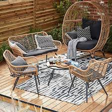 Les salons de jardin sont particulièrement confortables et élégants. Fauteuil Oeuf De Jardin Goodhome Apolima Effet Rotin Marron Castorama