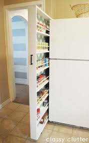 Vertical Sliding Door Beside Refrigerator Home Diy Food Storage Cabinet Home Projects