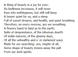 John Keats Lines From Endymion Keats Poems John Keats Poems Keats