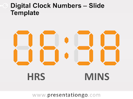 Digital font alarm clock letters and numbers vector. Digital Clock Numbers For Powerpoint And Google Slides