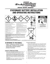 stationary battery installation and operating instructions