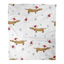 Dachshund personalized pet throw looking for a unique gift for a friend or family member in your life? Buy Flannel Throw Blanket Brown Cute Dachshund In Christmas Hat Holiday Red Soft 58x80 Inch By Ann Pekin Pekin On Dot Bo
