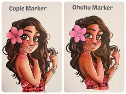7 Marker Vs 0 50 Marker Copic Vs Ohuhu Youtube Marker Art Copic Marker Art Copic Marker Drawings