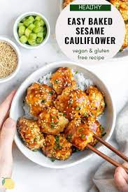 Best Vegan Sticky Sesame Cauliflower Eat With Clarity Recipe Cauliflower Recipes Healthy Healthy Chicken Recipes Sticky Sesame Cauliflower