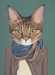 Get inspired by the unlimited potential when you explore our playground of completed hand painted pet portraits. P You Really Enjoyed Noah Sheldon S Cats Wearing Clothes So You Will Love Heather Mattoon S Adorably Styled Fur Ball Cat Portraits Cats Illustration Cat Art
