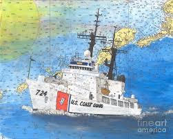 Us Coast Guard Cutter Munro Cathy Peek Nautical Chart Map Art