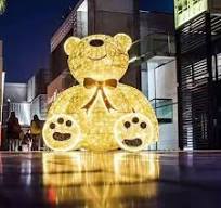Outdoor Large Waterproof 3D Christmas Animal LED Teddy Bear Motif Lights  for Park Lighting Display