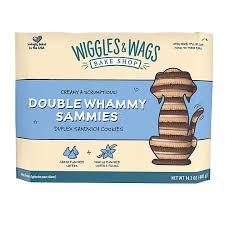Maybe you would like to learn more about one of these? Wiggles Wags Bake Shop Trade Double Whammy Sammies Trade Dog Treat Carob Vanilla Dog Biscuits Bakery Petsmart