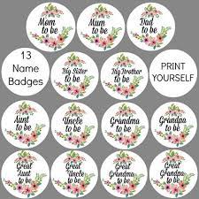 13 Diy Printable Baby Shower Badge Mom To Be Mum To Be Grandma Etsy Baby Shower Badge Baby Shower Printables Baby Shower