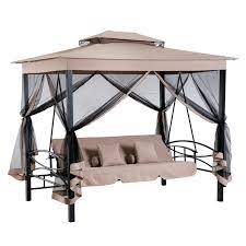 Outdoor rooms porches shopping outdoor furniture furniture & accessories outdoor remodel home if you're looking for a special place to perch this summer, a porch swing might be exactly what you need. Outsunny 3 Person Outdoor Patio Daybed Gazebo Swing With Canopy And Mesh Walls Walmart Com Walmart Com