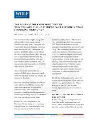 This risk manager job description template is optimized for posting to online job boards or careers pages and easy to customize for your company. The Role Of The Chief Risk Officer Why You Are The Most Important Per
