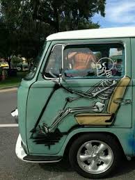 Volkswagen Bus Skeleton Driver Vw Bus Vintage Vw Volkswagen Bus