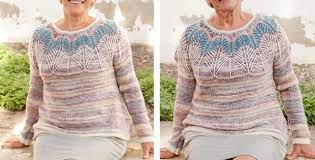 Today (november 1st) is knitting pattern central's 8th birthday. Egyptian Feathers Knitted Sweater Free Knitting Pattern