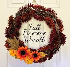 Diy Fall Pinecone Wreath Craft Pinecone Wreath Wreaths Pine Cone Decorations