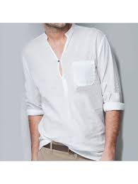 Beach Wedding Linen Shirt Indian Nehru Collar Or Mandarin Collar Pair It With Linen Drawstring Pants O Linen Shirt Men Mens Kurta Designs Short Kurta For Men