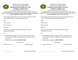 Contoh surat izin pulang pondok pesantren. Doc Contoh Surat Izin Pulang Santri Asep Ahmad Khotib Academia Edu