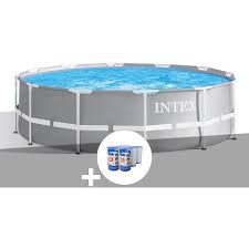 Kit Piscine Tubulaire Intex Prism Frame Ronde 3 66 X 0 99 M 6 Cartouches De Filtration 26716 290006