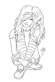 H3> free hello kitty coloring pages. 12 Pics Of Goth Emo Anime Coloring Pages Cute Gothic Anime Girl Coloring Home