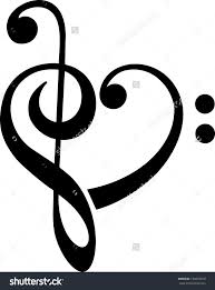 Music Heart Bass Clef Treble Clef Stock Vector (Royalty Free) 134605910