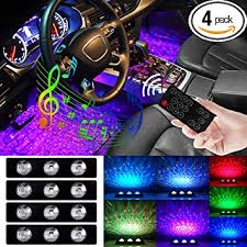 Amazon Com Teguangmei Car Interior Ambient Lights 4pcs 12led Usb Plug In Rgb Multicolor Star Atmosphere Lights For Car Carpets Under Dash Led Accent Lighting Kit With Sound Active And Remote Control Dc 5v Automotive