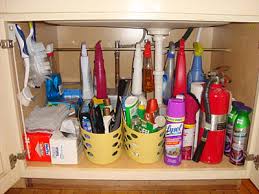 under kitchen sink cabinet organization