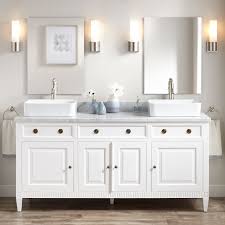 Bathroom vanity with single sink. White Double Sink Vanity Signature Hardware