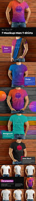 Download 7 Mockups Man T Shirts On Wooden Background In Apparel Mockups On Yellow Images Creative Store PSD Mockup Templates