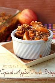 Spiced Apple Peach Crisp With Or Without Whiskey A Wonderful Way To Say Goodbye To Summer While Greeting Autumn Flavors Hap Food Apple Recipes Eat Dessert