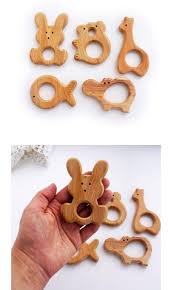 Wooden Teether Toy Wooden Animals Rabbit Koala Etsy In 2020 Baby Teething Toys Wooden Animals Teether Toys