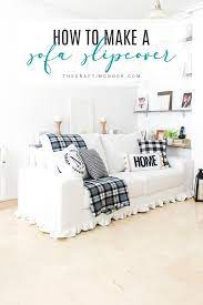 Slipcovers make such a difference to an old worn or mismatched sofa! Diy Sofa Slipcover Update Refresh Renew The Crafting Nook