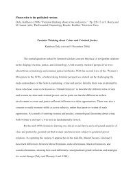 Pdf Feminist Thinking About Crime