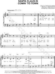 Ukulele tabs various artists santa claus is coming to town. Bing Crosby Santa Claus Is Comin To Town Sheet Music Easy Piano In C Major Transposable Download Print Sku Mn0089008