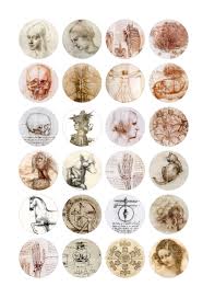 Leonardo Da Vinci Circle Images For Bottle Caps Jewelry Etsy Pegatinas Imprimibles Pegatinas Bonitas Pegatinas