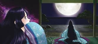 Kaguya The Moonlight Princess Crying During Full Moon By Manga Artist Shiitake Manga Artist Anime Artwork Geisha Art
