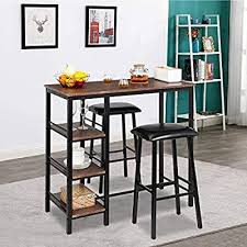 Amazon Com Bonnlo 3 Piece Dining Set Pub Table Set For 2 Counter Height Dining Table In 2020 Counter Height Dining Table Set Dining Table In Kitchen Pub Table Sets