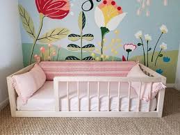 Floor Bed With Rails Toddler Twin Full Floor Crib Hardwood Toddler Floor Bed Toddler Rooms Floor Bed